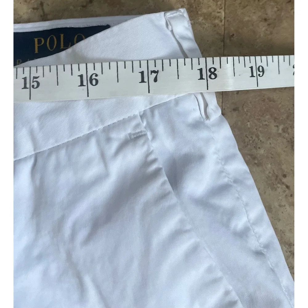 Polo Ralph Lauren Mens White Classic Fit Chino Shorts Size 36 Cotton Twill